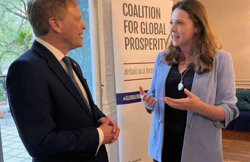 Laura Blumenthal talking to Grant Shapps MP