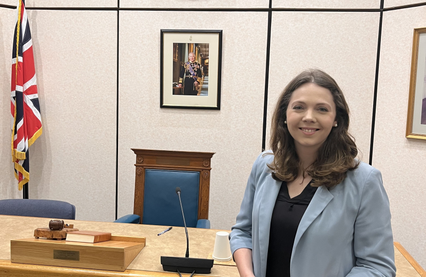 Laura Blumenthal at the Council chamber