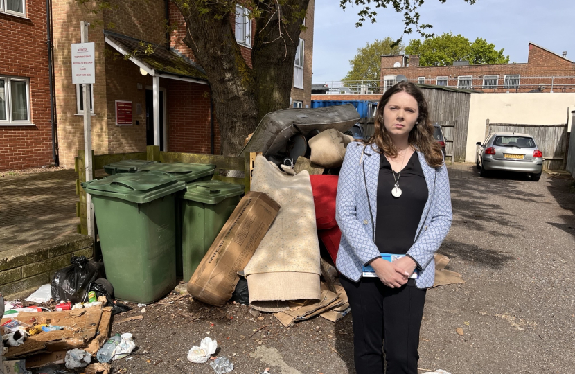 Laura Blumenthal with flytip